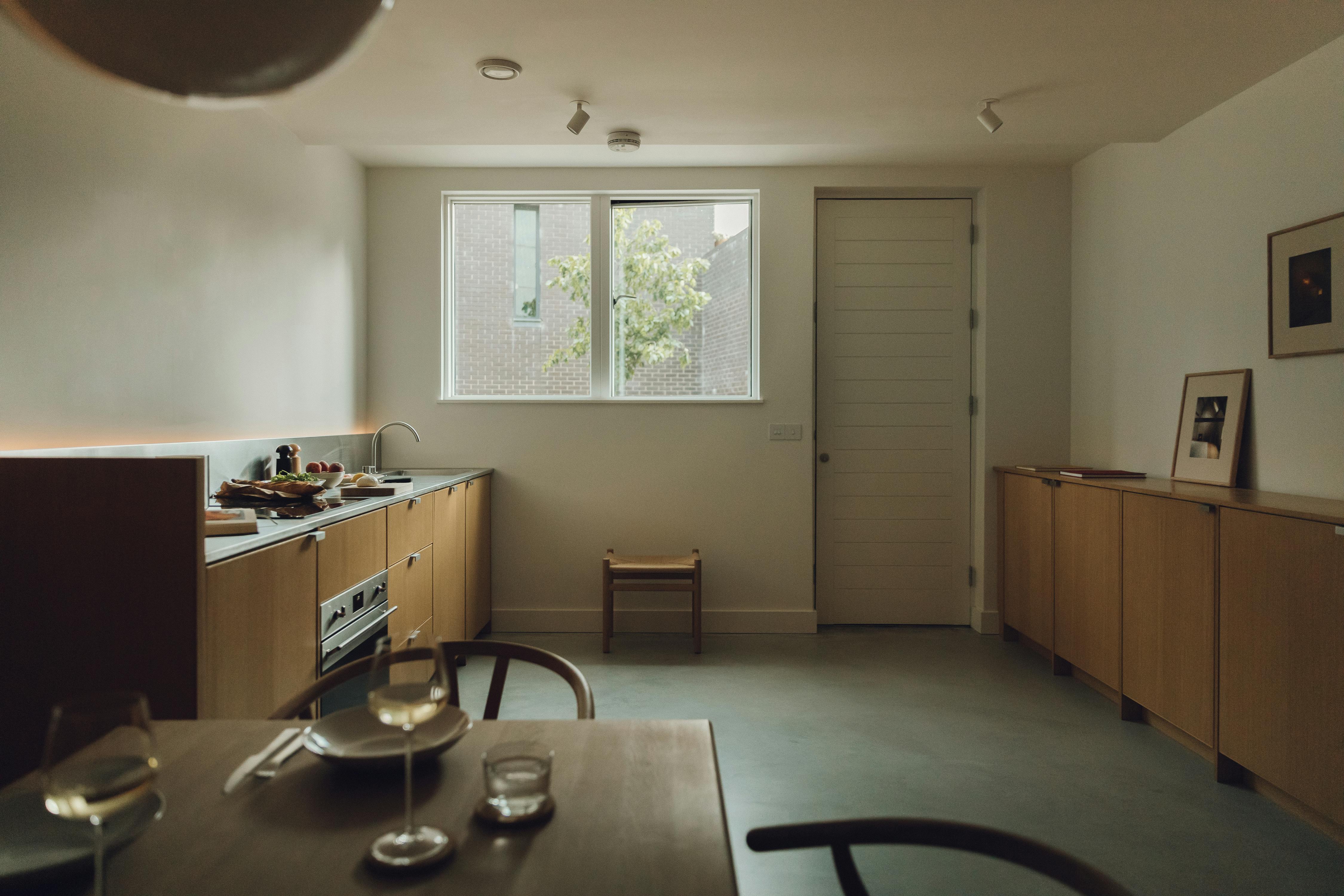 Contemporary wooden and stainless steel Ma-kon kitchen in Sheffield.