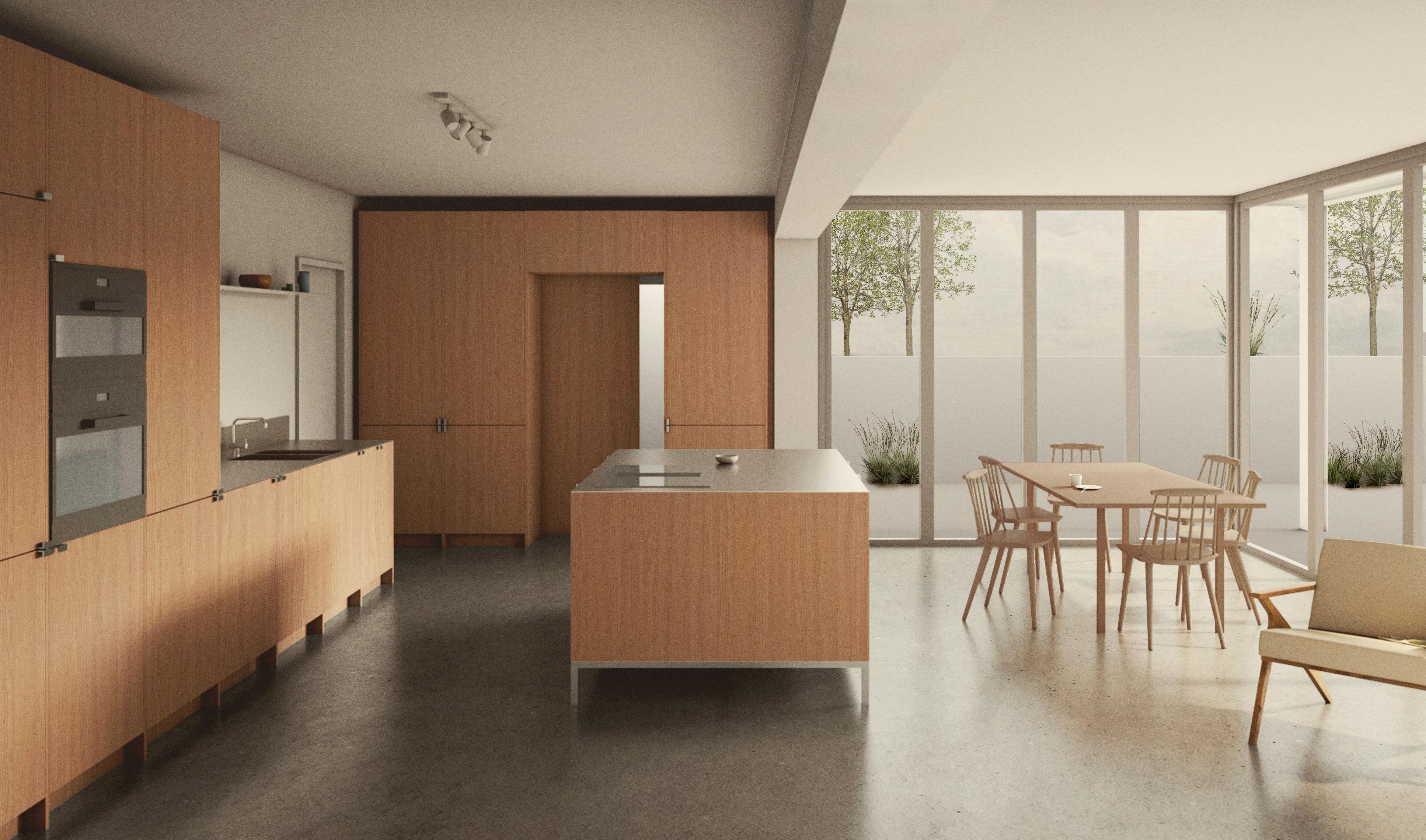 3D digital visual of a Ma-kon kitchen.