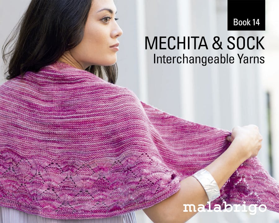 book 14 cover, girl with a pink knitted shawl 