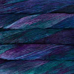 Picture of Malabrigo Arroyo Whales Road: A deeply complex, variegated colorway with moody violet and saturated teal, interwoven with patches of navy blue and charcoal grey.