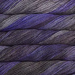 Picture of Malabrigo Arroyo Lavanda: A beautiful variegated mix of deep purple and lavender with contrasting segments of cool charcoal grey.