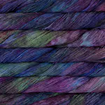 Picture of Malabrigo Lace Sombra de Palma: Lace skein in a variegated colorway with deep teal, purple, and forest green tones