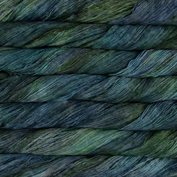 Picture of Malabrigo Lace Wabi Sabi: Lace skein in a tonal colorway with deep forest green and dark teal tones