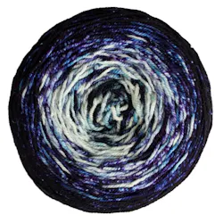 Picture of Malabrigo Sock Insomnia Cake: Sock skein in a variegated colorway with deep dark blue and black