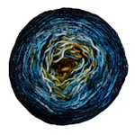 Picture of Malabrigo Sock Starry Night Cake: Deep midnight blue with gold speckled accents