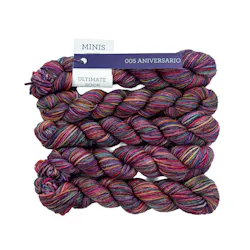 Picture of Malabrigo Ultimate Sock Minis Aniversario: Purple and white colorway
