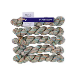 Picture of Malabrigo Ultimate Sock Minis Amphibian: Blue and neutral colorway