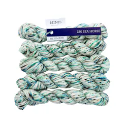Picture of Malabrigo Ultimate Sock Minis Sea Horse: Ultimate Sock Minis skein in a tonal colorway with soft sage green and light green tones.