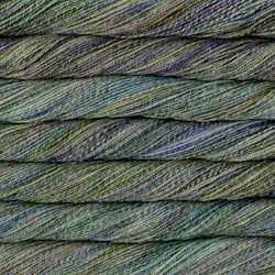 Picture of Malabrigo Torzal Indiecita: Torzal skein in a variegated colorway with olive green, dark teal, and grey-blue tones