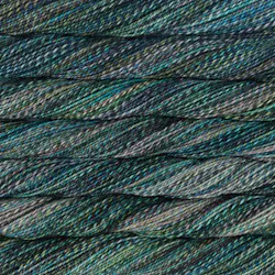 Picture of Malabrigo Torzal Wabi-Sabi: Torzal skein in a variegated colorway with deep teal, dark green, and slate blue tones