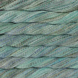 Picture of Malabrigo Torzal Celestina: Torzal skein in a tonal colorway with soft, muted sage green and grey-teal tones
