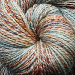 Torzal 2 - Merino wool yarn in cream, rust and teal speckled gradient, view full Torzal color range
