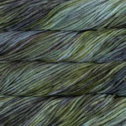 Picture of Malabrigo Chunky Wabi Sabi: Earthy moss green with slate blue and charcoal variegated colorway.