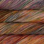 Picture of Malabrigo Chunky Piedras: Brown, navy, and olive multicolor variegated yarn colorway