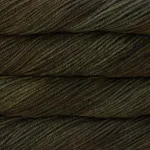 Picture of Malabrigo Chunky Olive: Hand-dyed chunky skein in deep olive and dark moss green tones with earthy, tonal variation