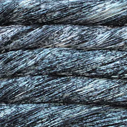 Picture of Malabrigo Arroyo Pleiades: A multi-toned yarn featuring a stony blend of dark charcoal grey and slate blue, heavily speckled with contrasting frosty white highlights.