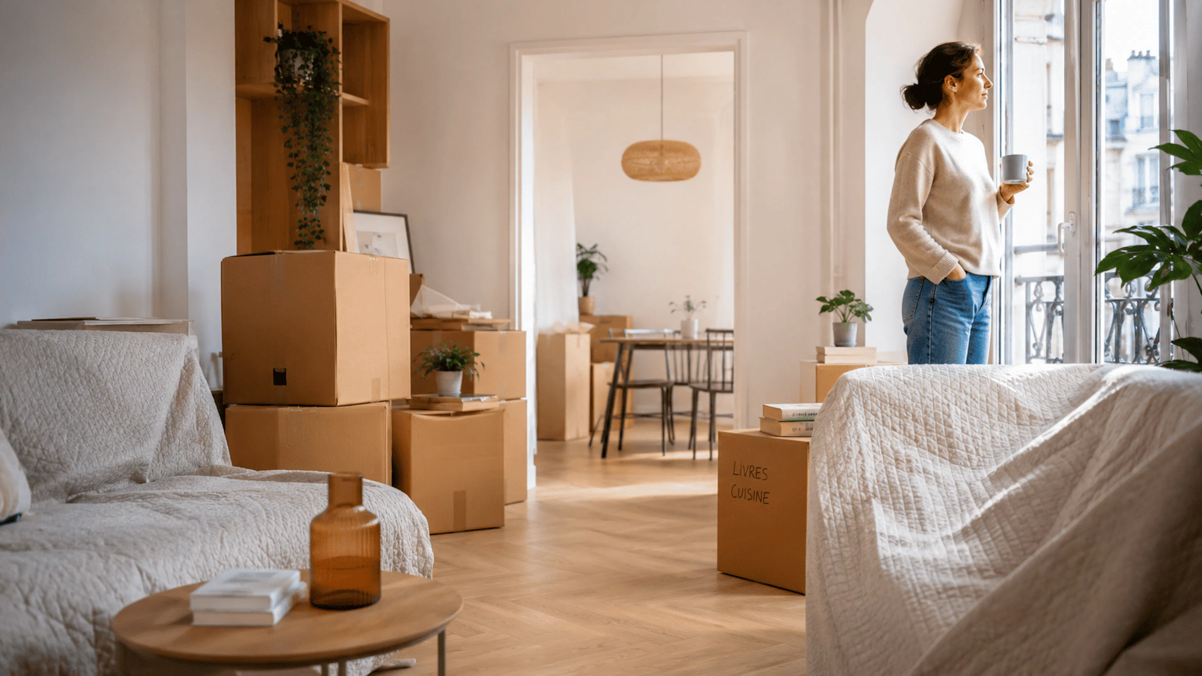 Déménagement suite à une séparation dans un appartement lumineux en région parisienne