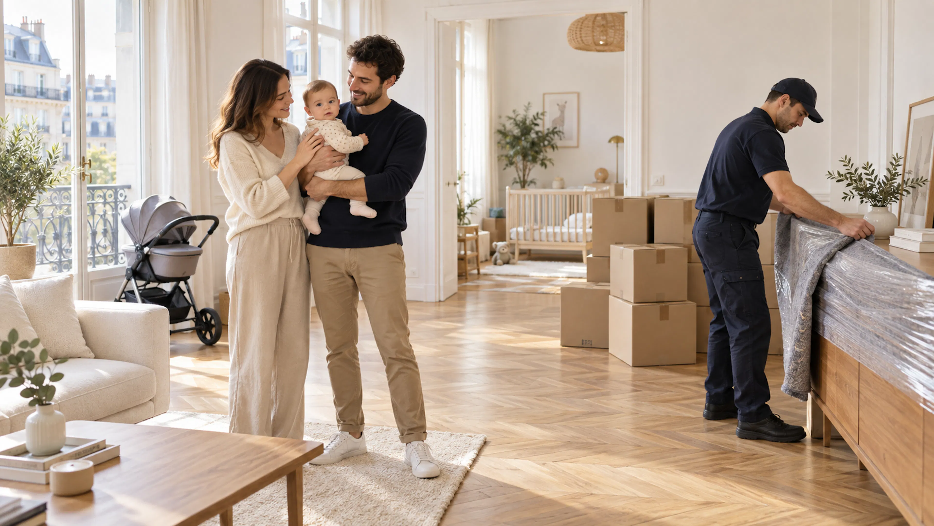 Déménagement avec bébé en région parisienne dans un appartement lumineux et organisé