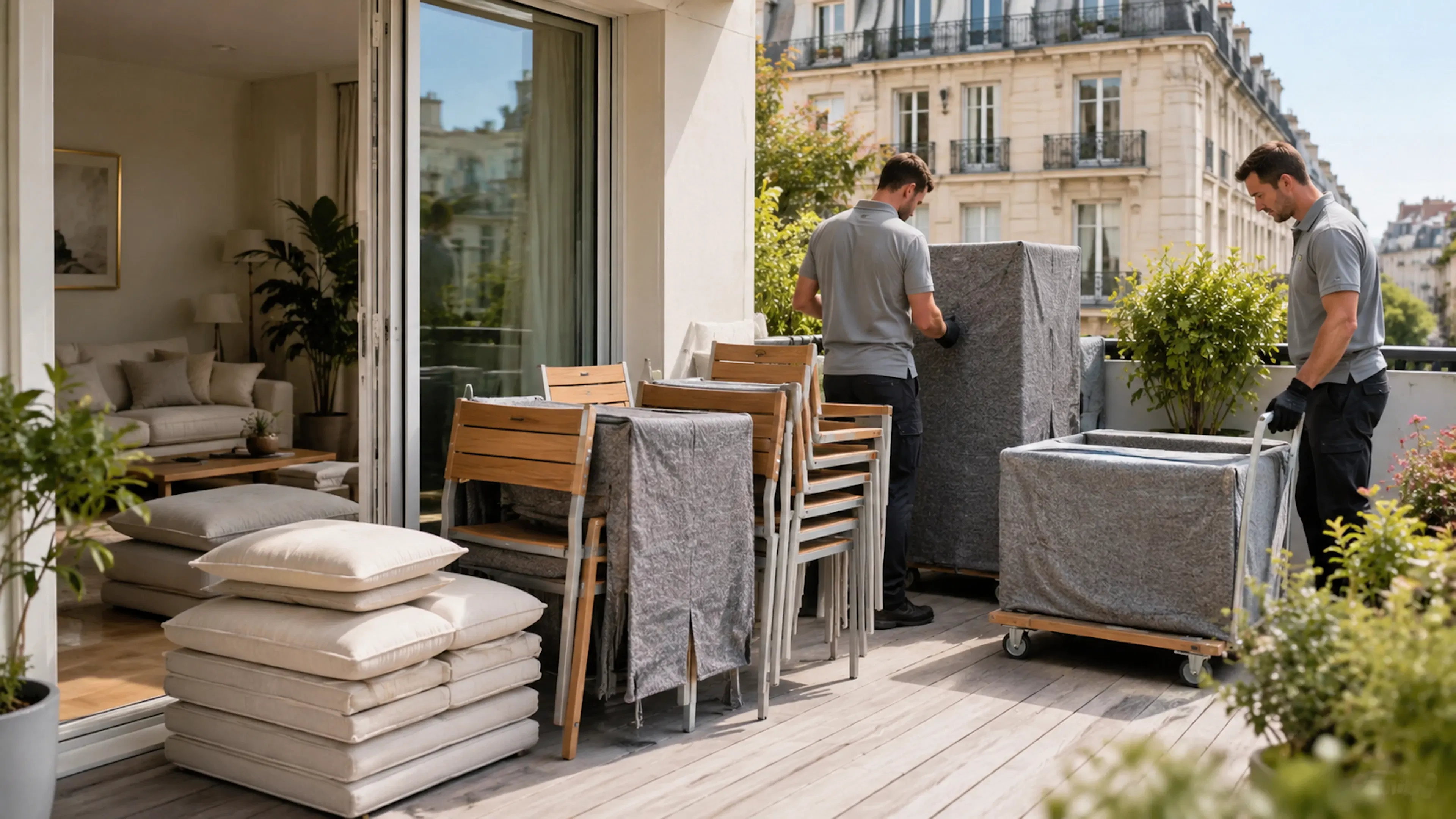 Stockage du mobilier de jardin en hiver dans un espace sécurisé en région parisienne