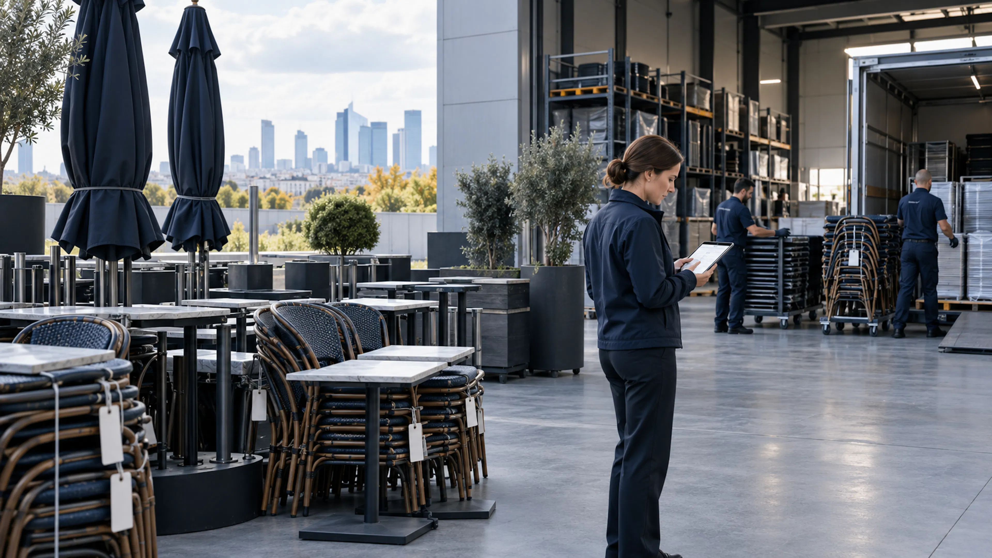 Stockage de mobilier de terrasse professionnel hors saison en Île-de-France