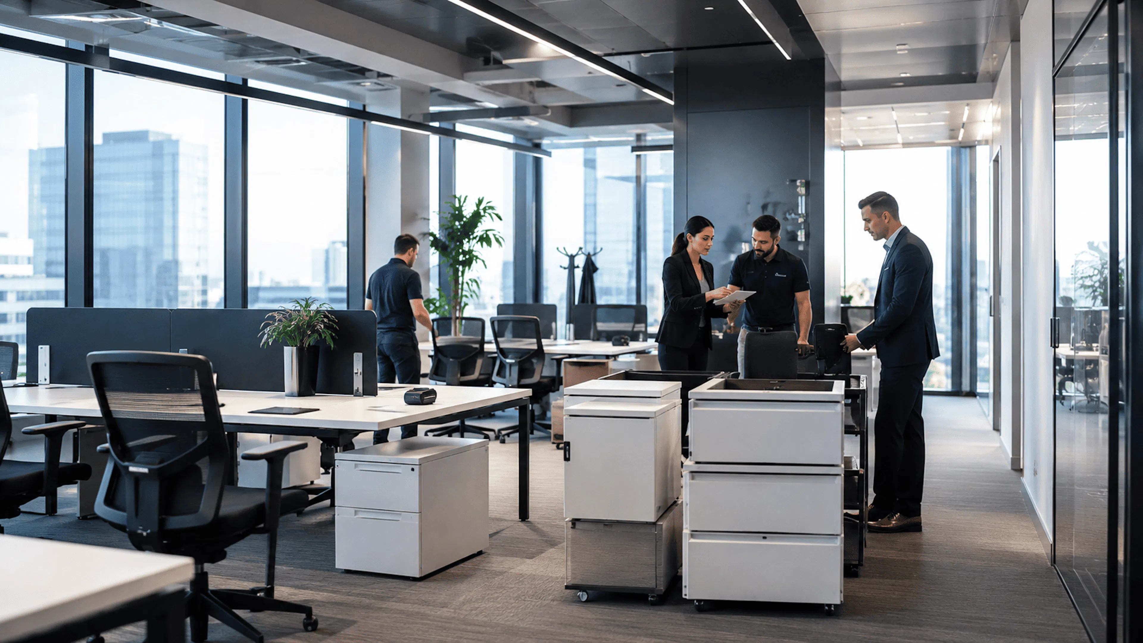 Mobilier excédentaire flex office stocké avec inventaire en ligne en IDF