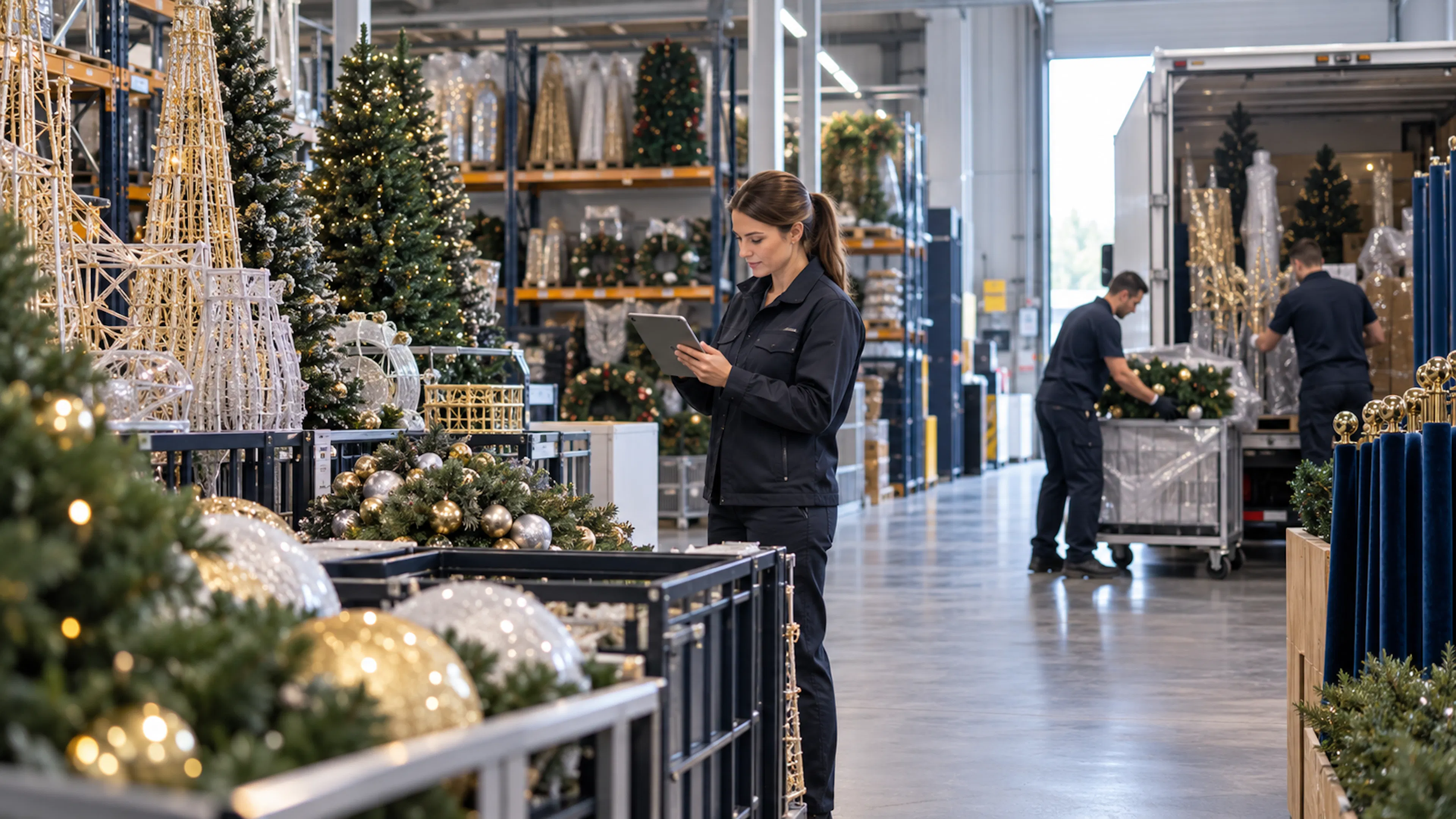Stockage des décorations de Noël professionnelles dans un espace sécurisé en Île-de-France