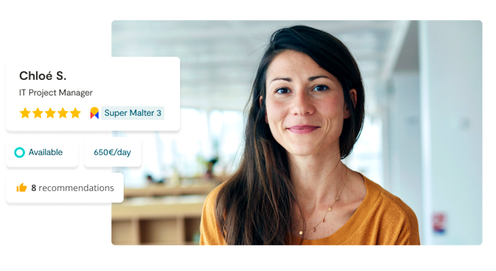 recommendations and rating on freelancer profile on Malt