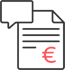 icon of invoice and chat bubble