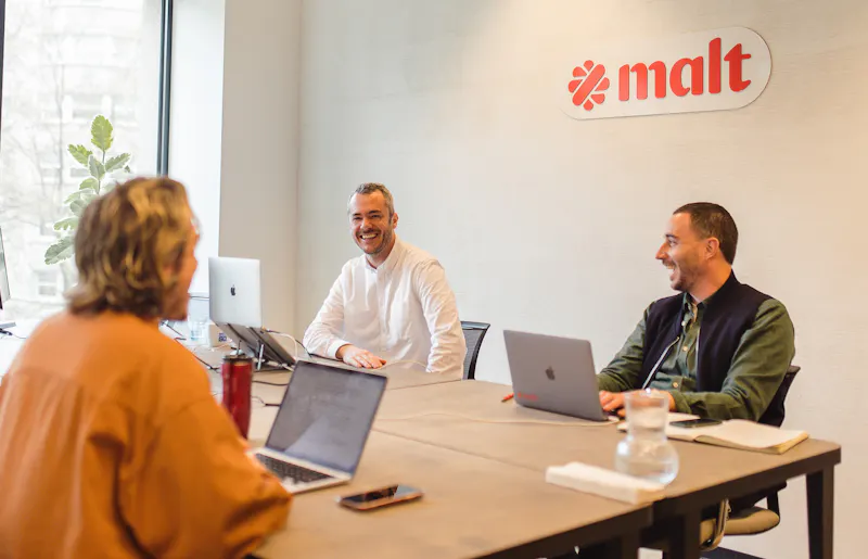 Colleagues laughing