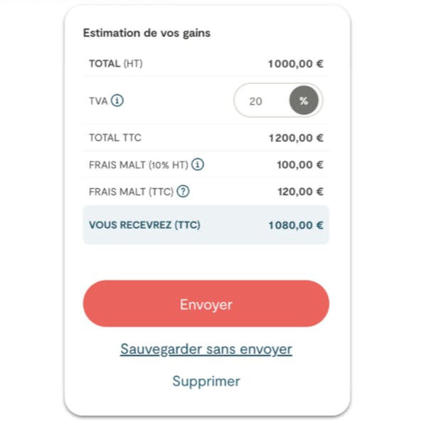 Estimation de vos gains sur Malt