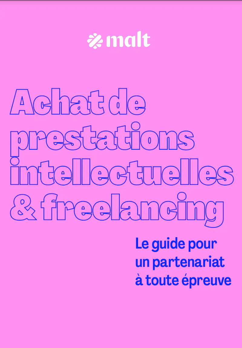 Couv de l'ebook "Achat de prestations intellectuelles et freelancing" de Malt