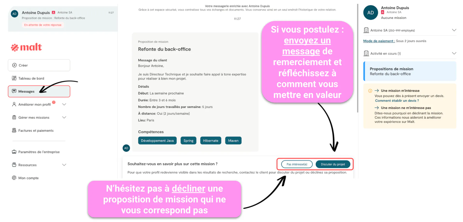 opportunité sur Malt