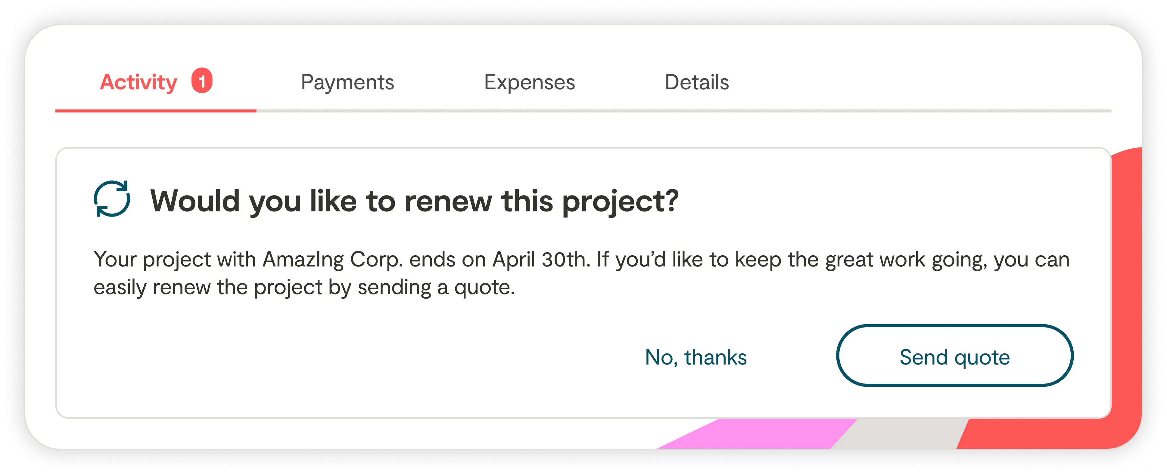 How to seamlessly renew a project 