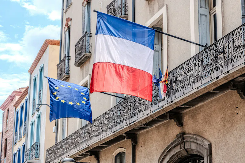 drapeaux, France, union européenne 