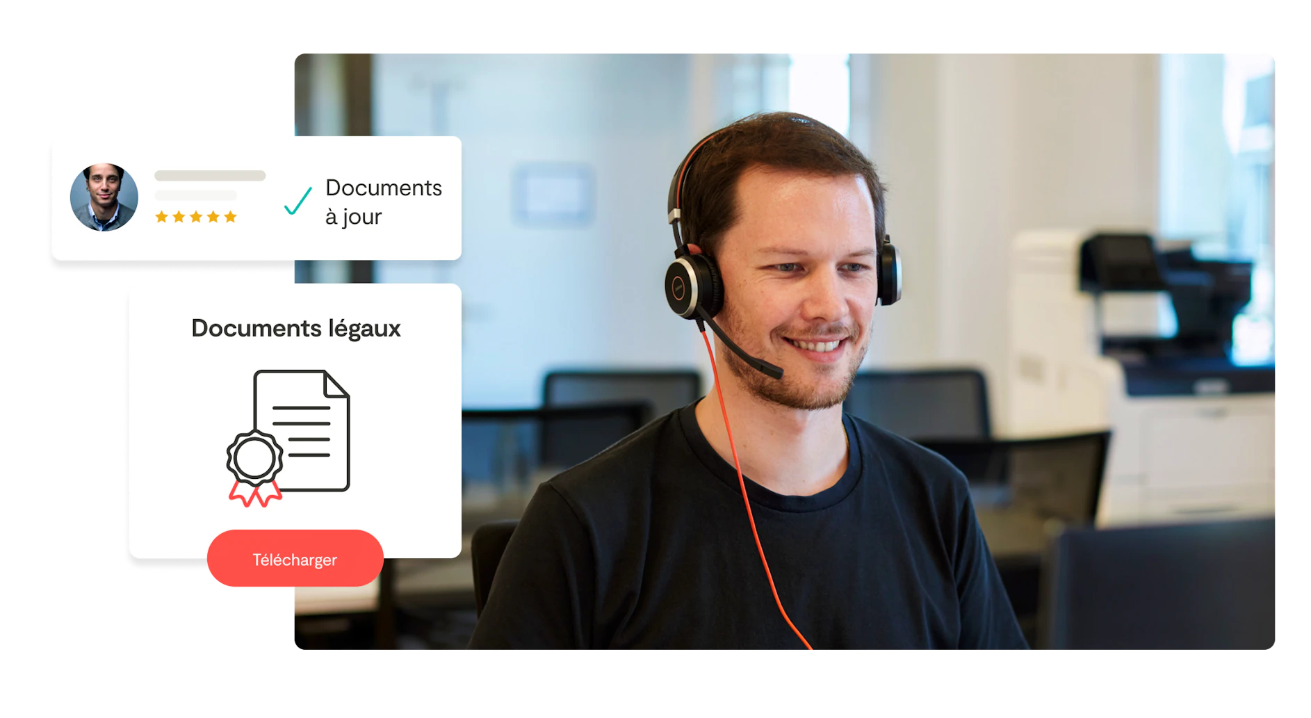 picture of a man with a headphone checking the compliance of a freelancer on Malt