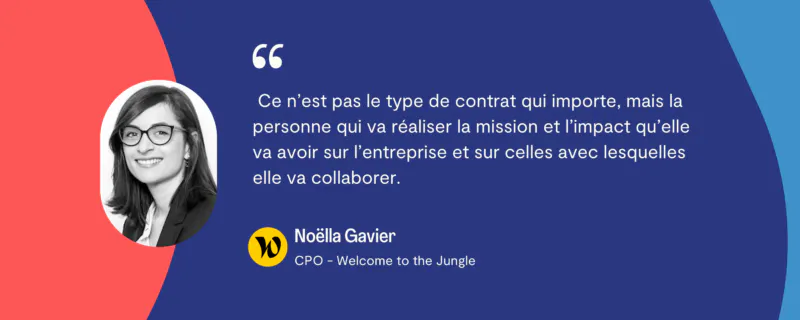 citation Noëlla Gavier issue du rapport réalisée en partenariat avec Malt, le Lab RH et le cabinet Mazars