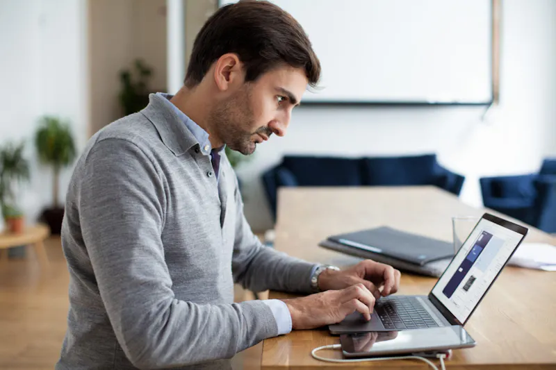 person looking at their laptop
