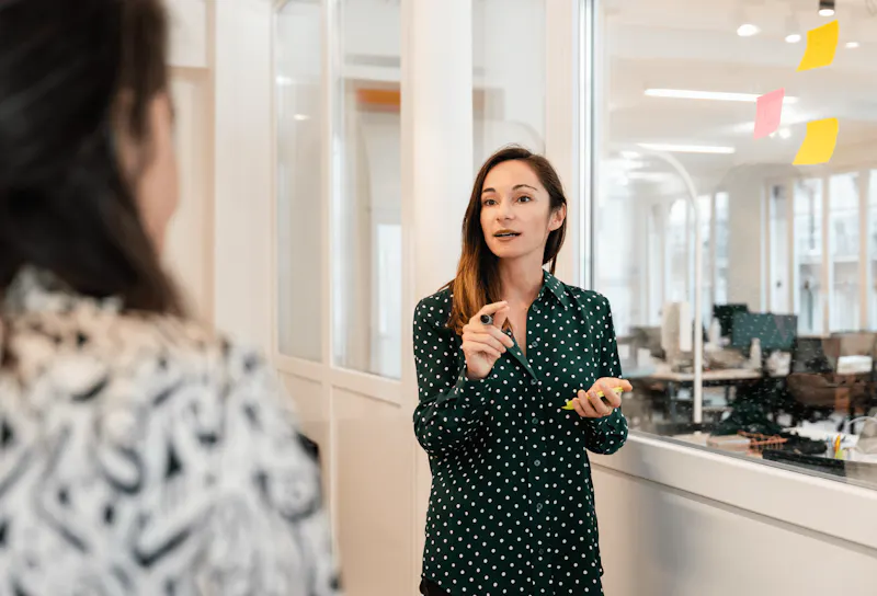 A consultant talking
