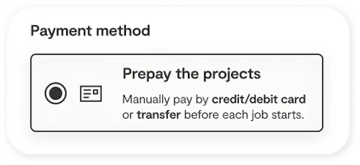 view of Malt's feature for prepayment