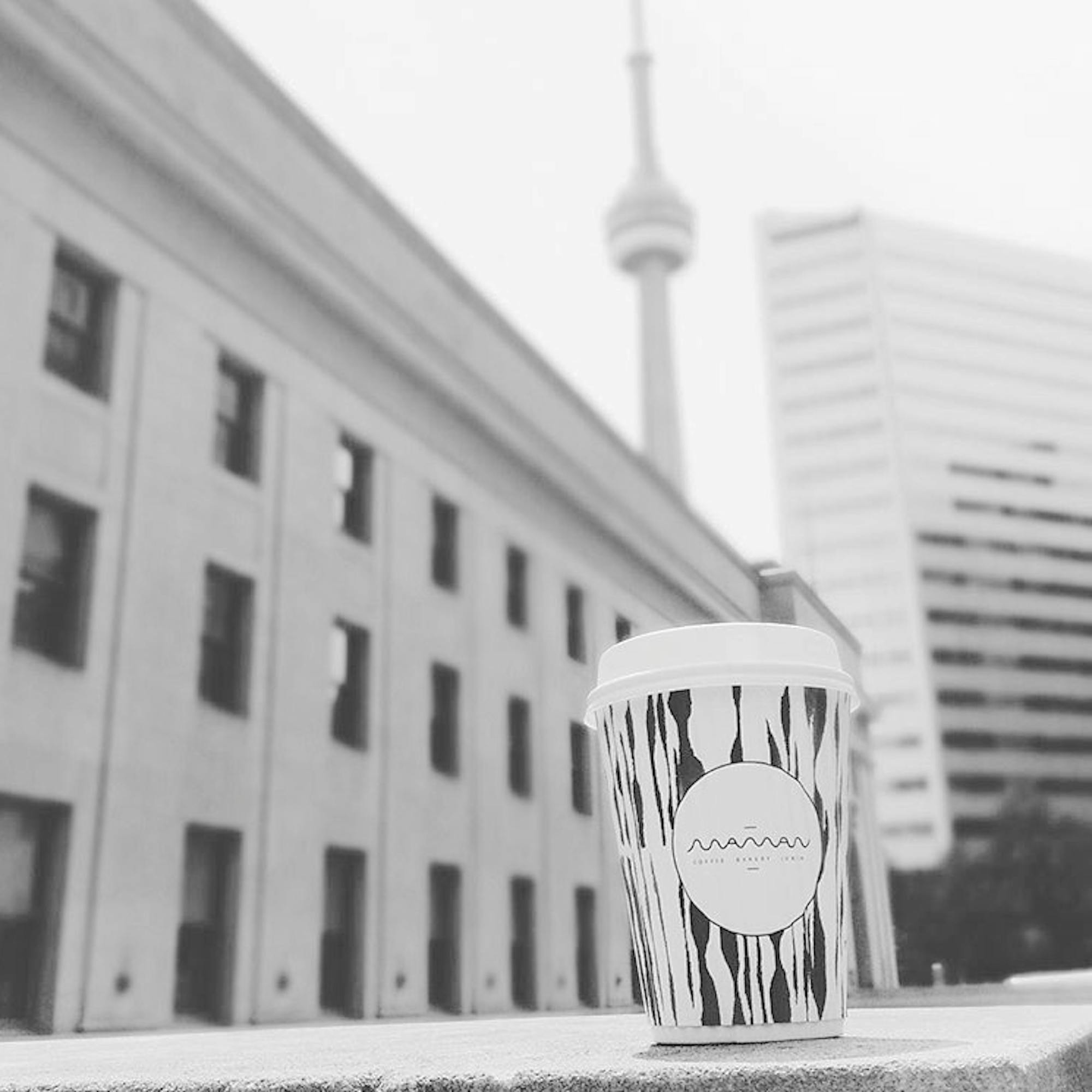 maman cup with CN tower in back