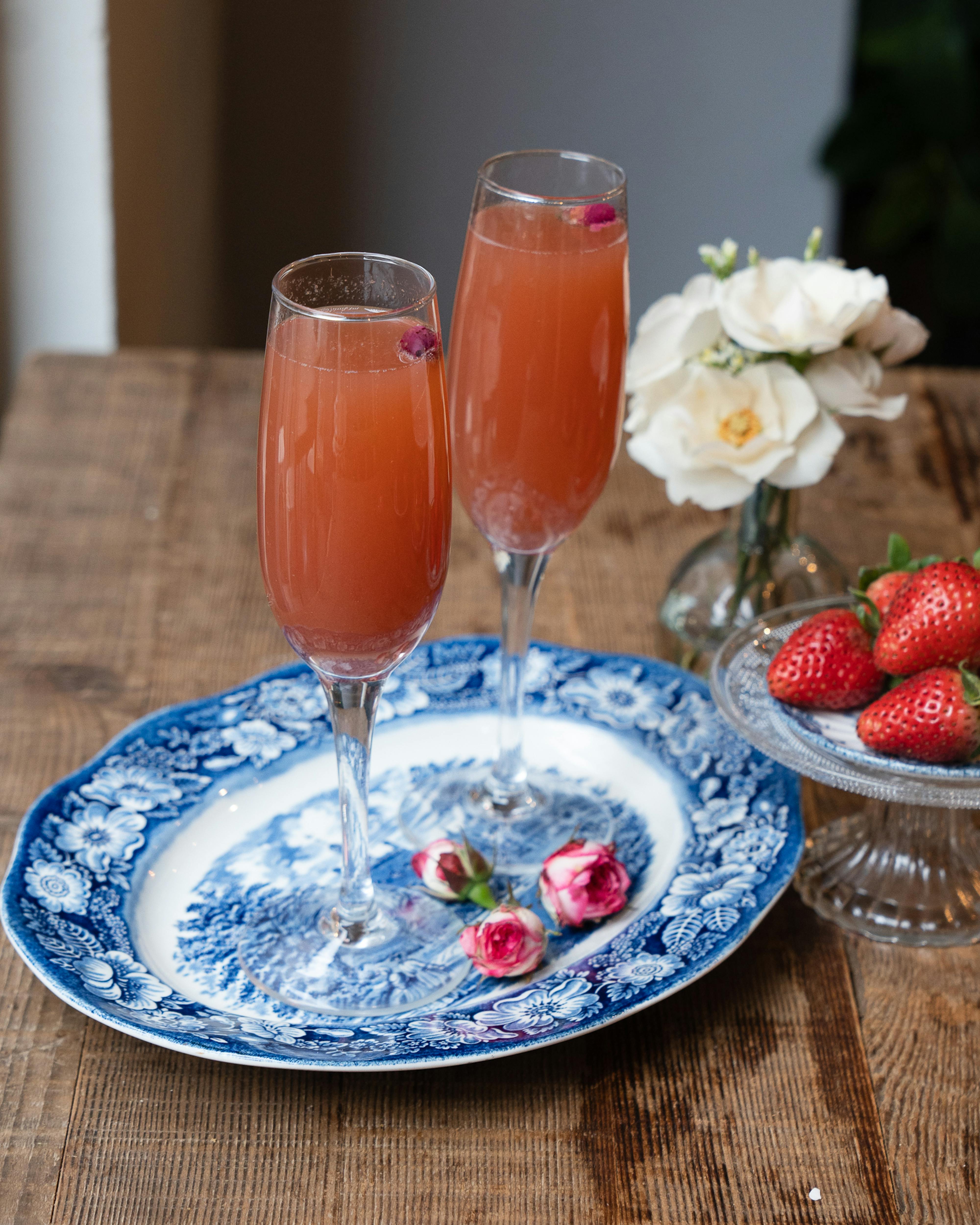 strawberry rose mimosa recipe