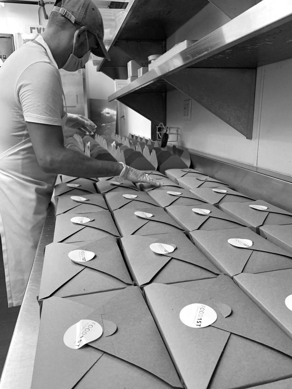 making boxes for hospital workers