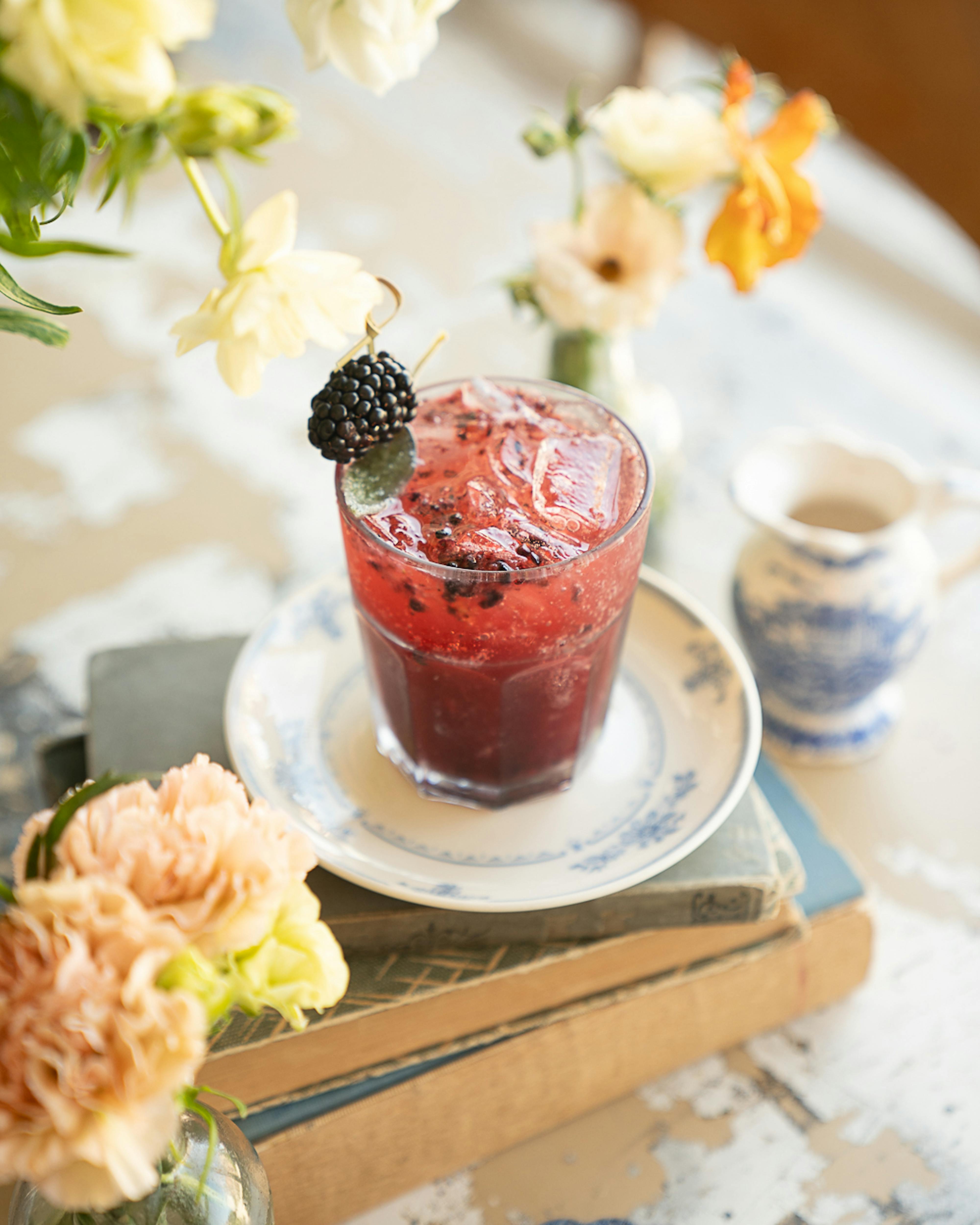 blackberry sage smash cocktail