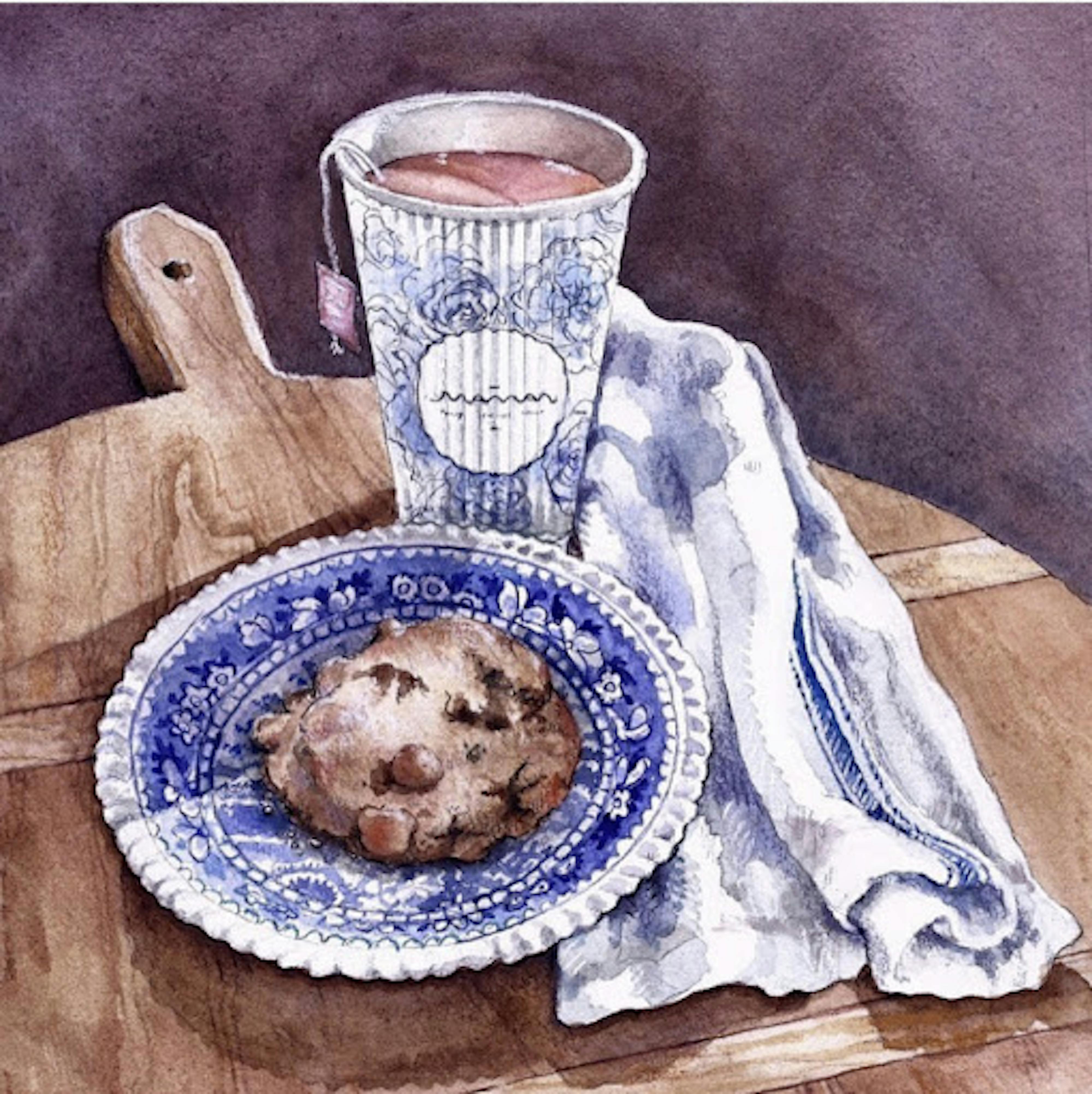 illustration of maman cookie and tea