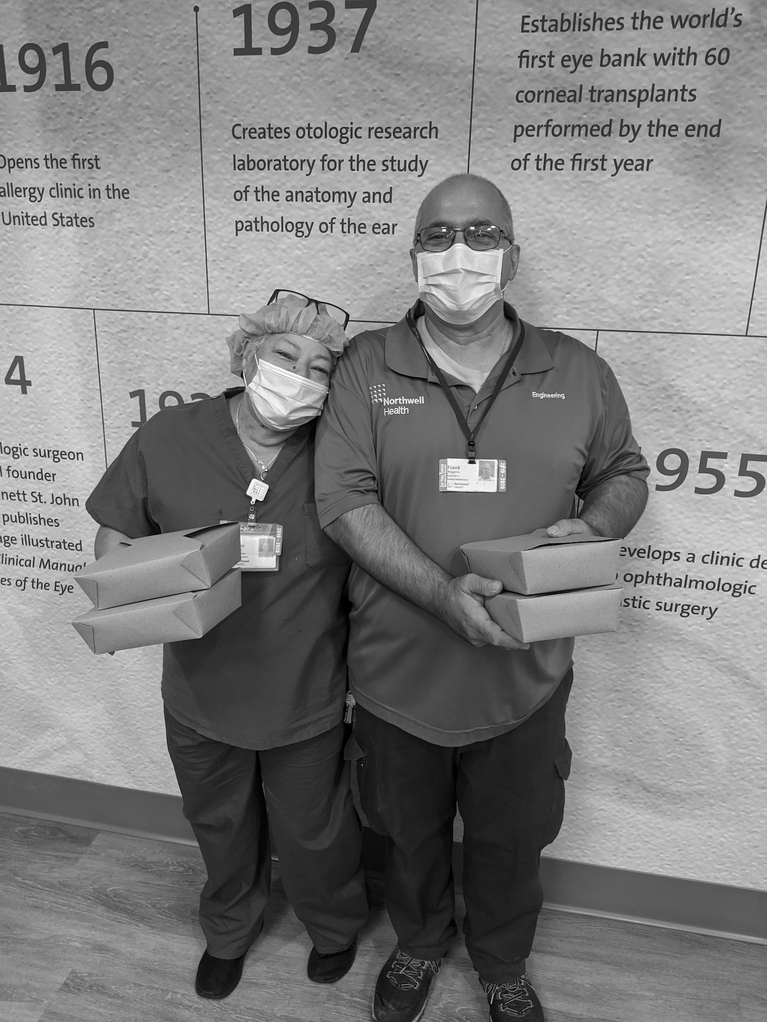 hospital workers with maman food