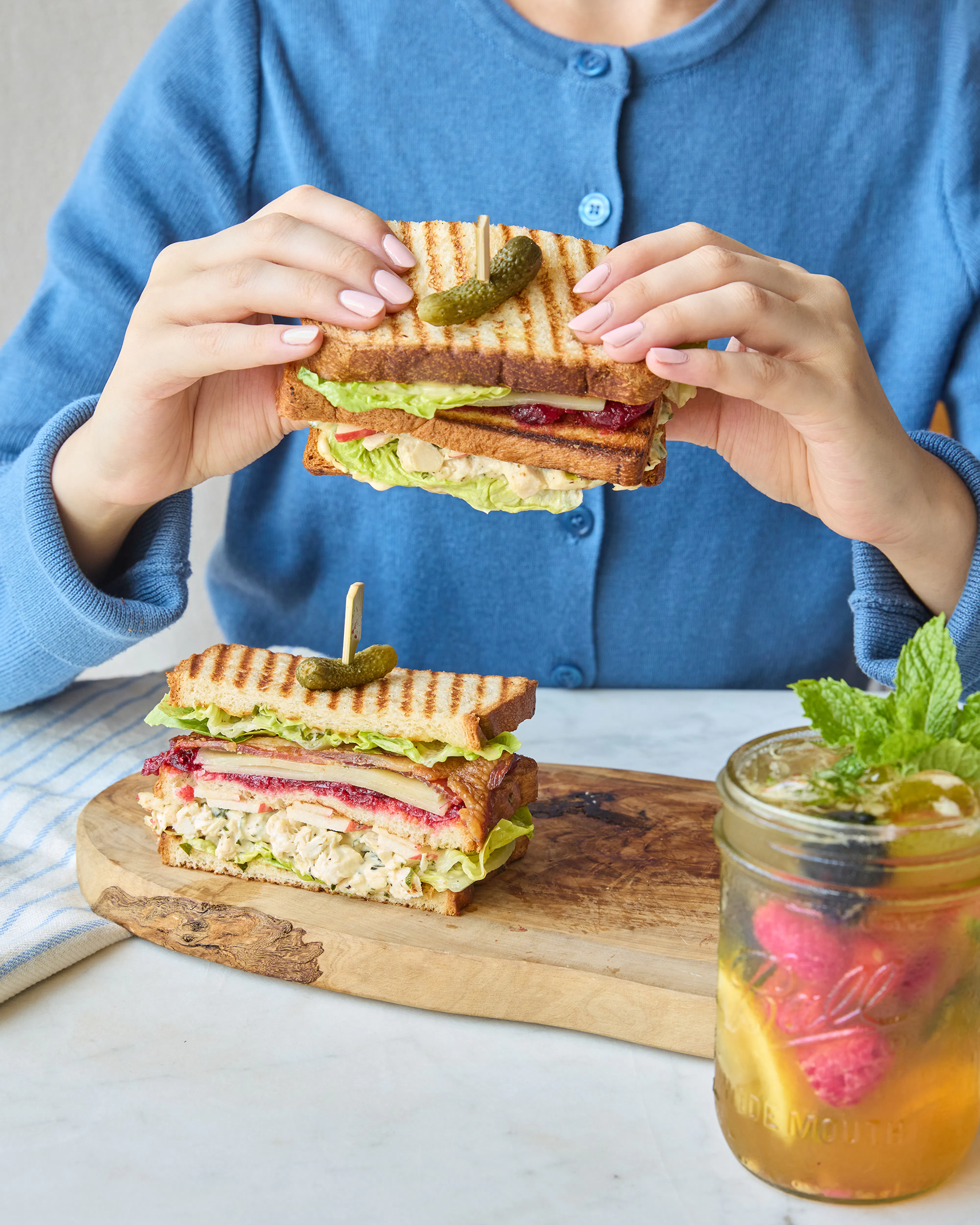 Martha Stewart's chicken salad club with spiced cranberry chutney