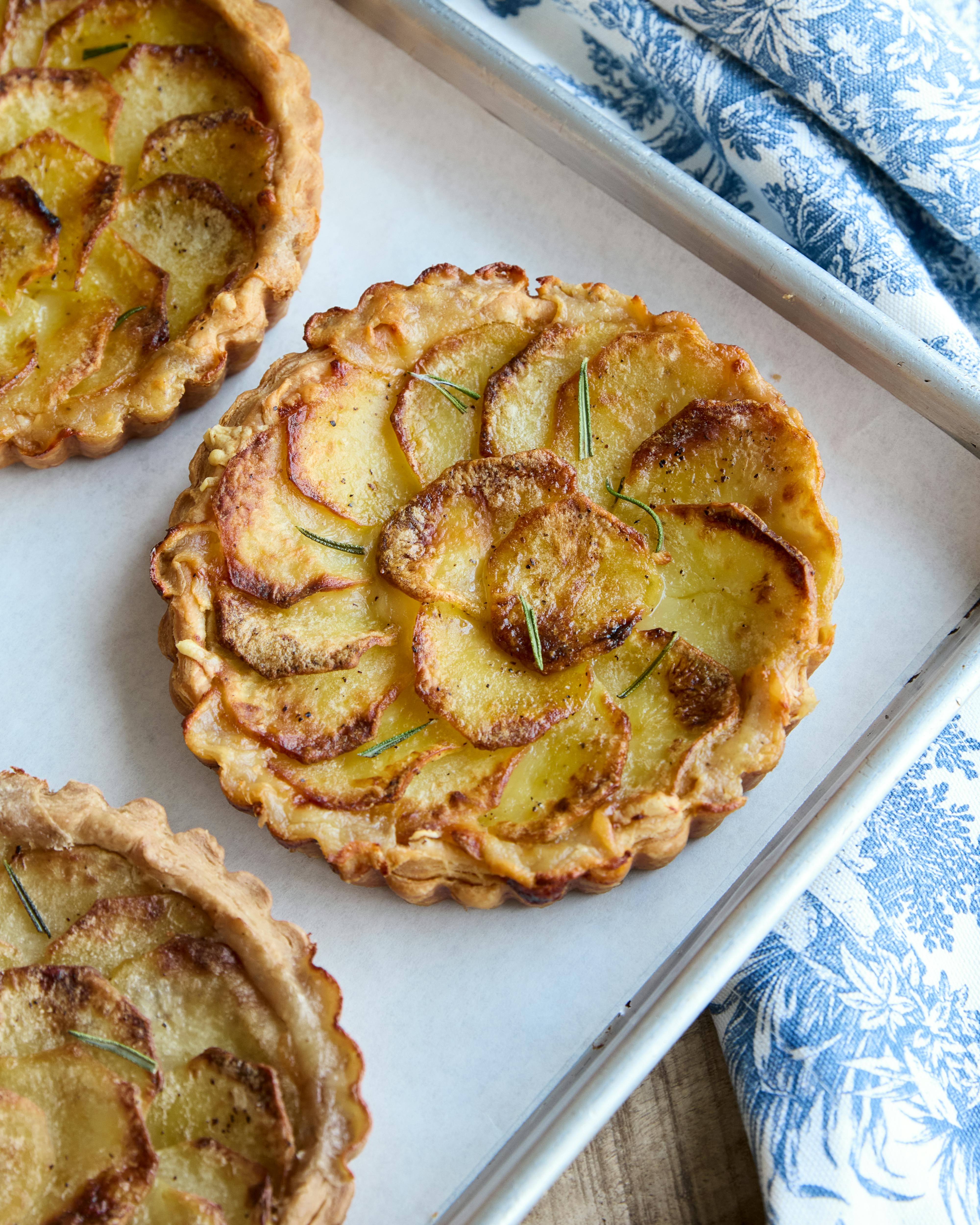 martha potato tart on sheet pan