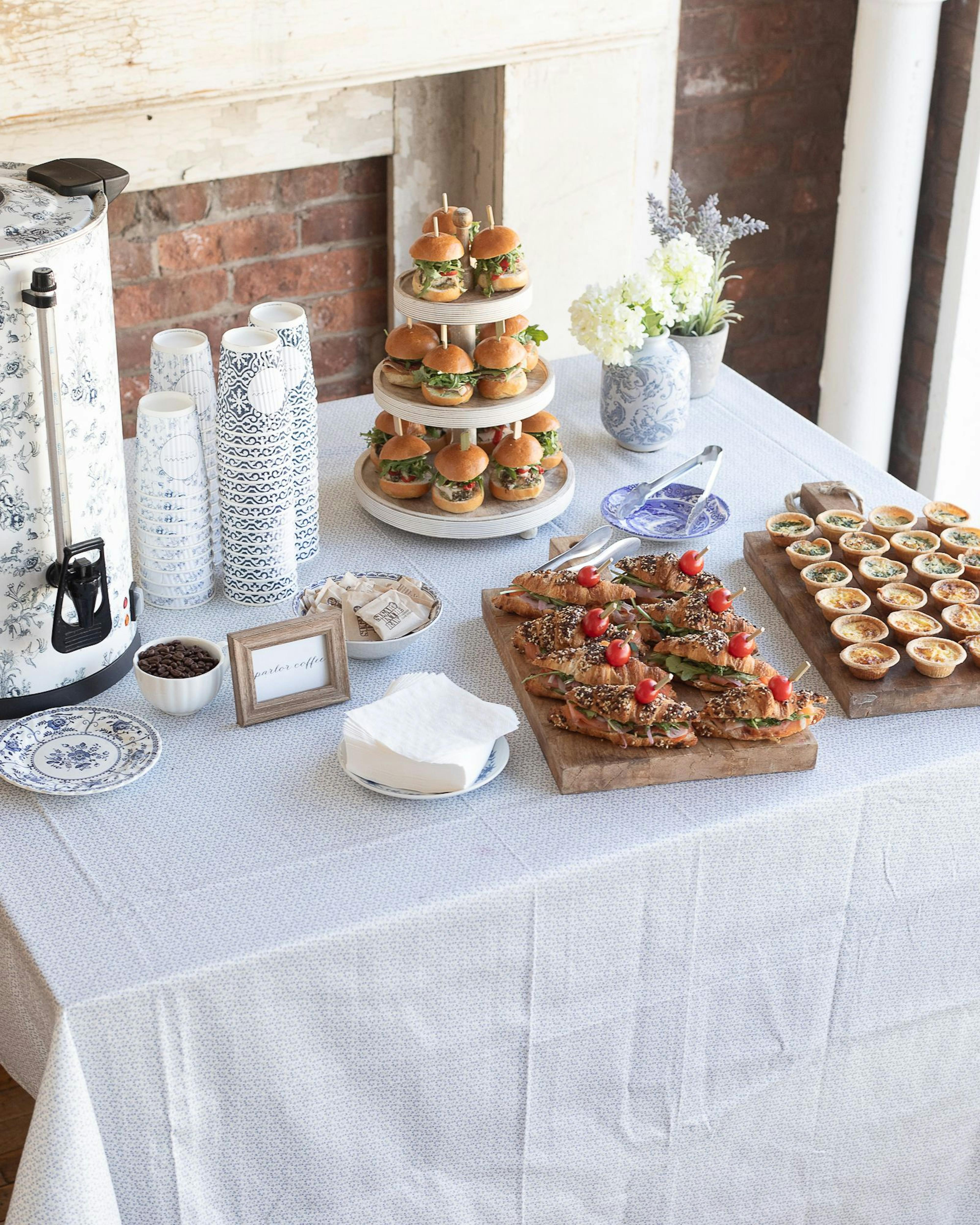 catering sliders and coffee