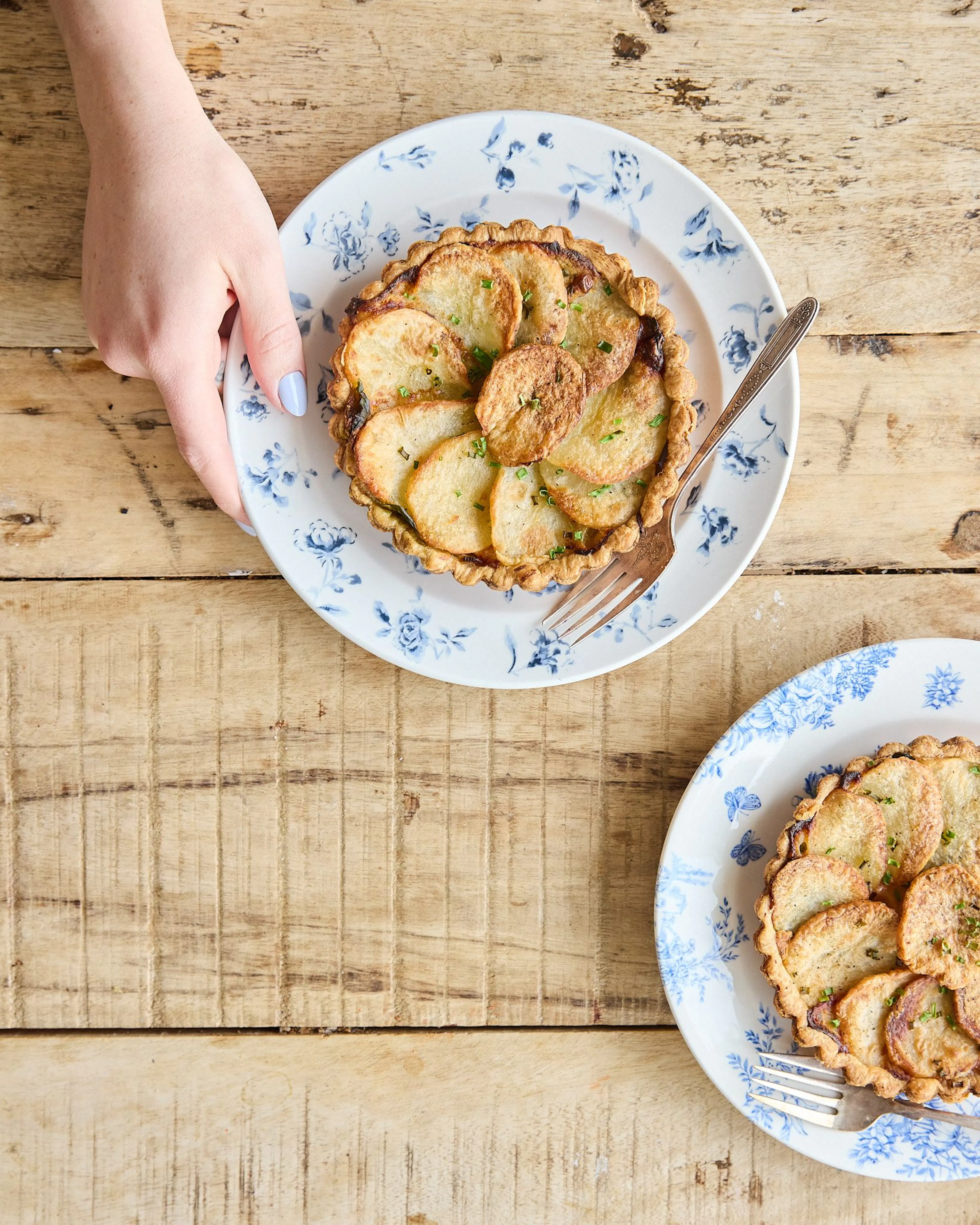 martha stewart spring onion & potato tart