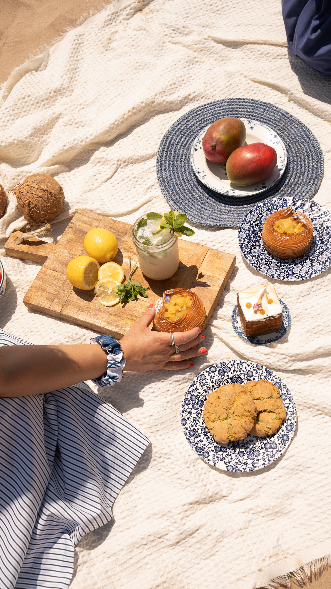 picnic spread with maman pastries